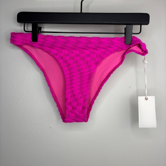 Good American Hawaiian Pink Jacquard Better Bikini Bottom Size 1 Small NWT - Picture 1 of 6